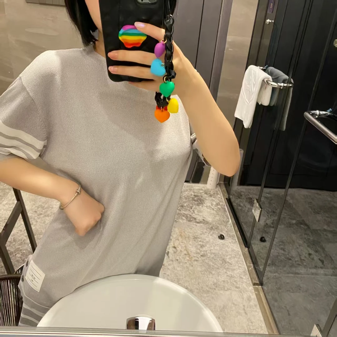 【四姐家】袖子白条短袖T恤