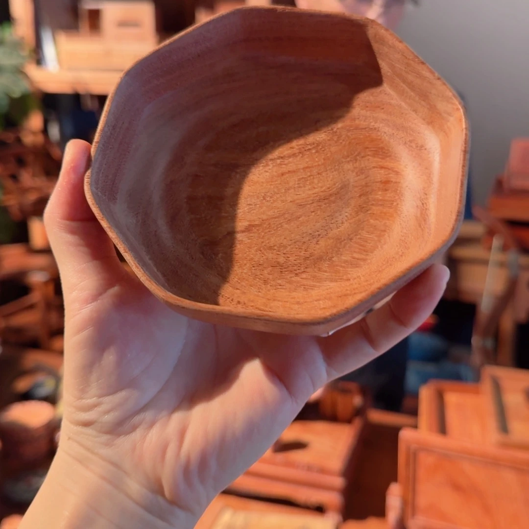 长***月正宗缅甸花梨六 边形壶承