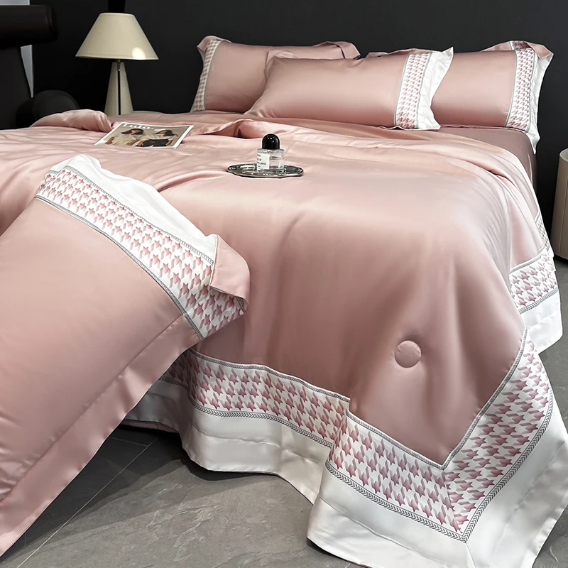 700   莫兰迪粉夏被四件套