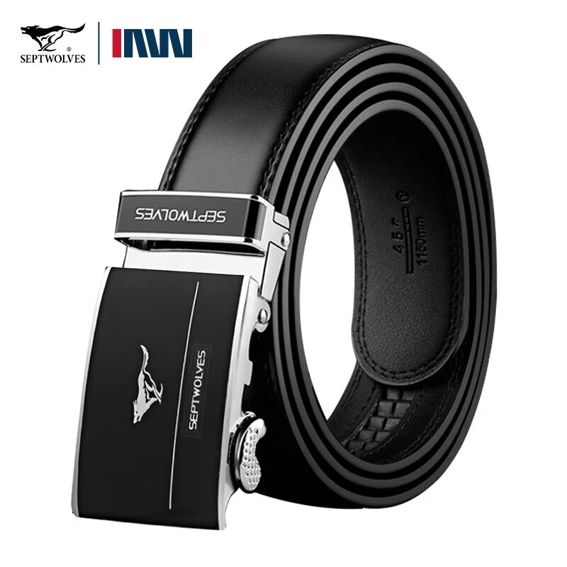 七匹狼男士皮带中青年休闲自动扣双面真牛皮裤腰带生日礼物送男友