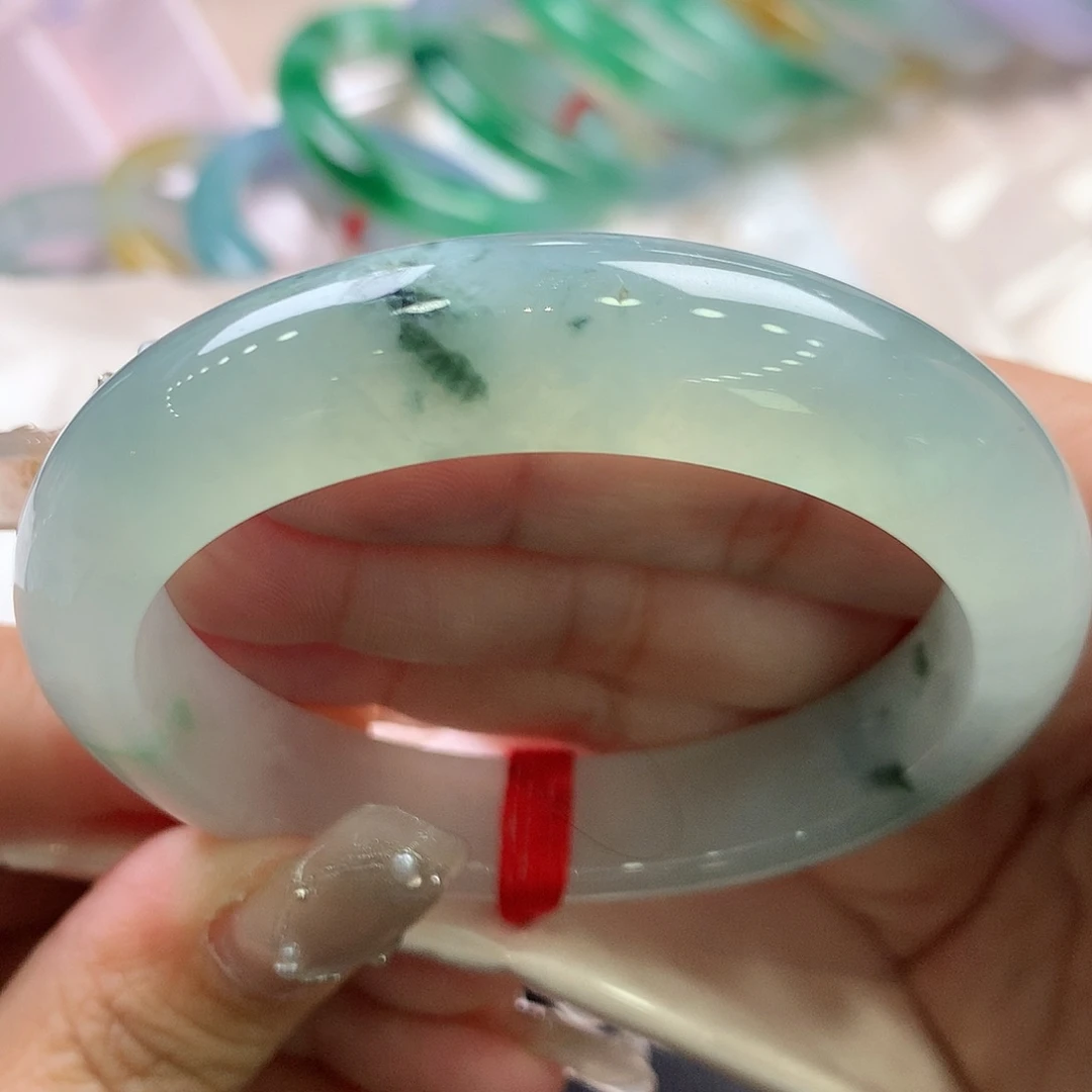 翡翠未镶嵌手镯54正圈