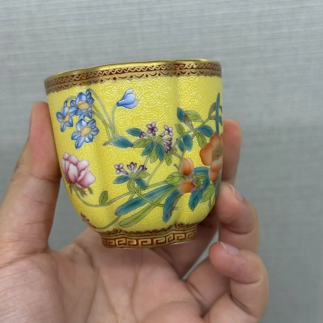 UY古窑御器万有同春图花口杯