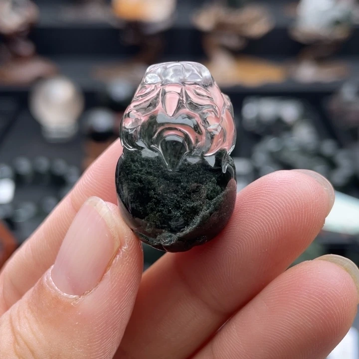 颈饰未镶嵌水晶绿幽灵貔貅