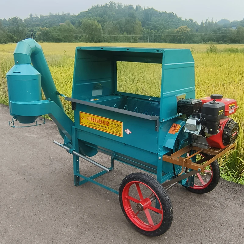 稻麦小型新款吸风半喂入新款加厚水稻脱粒2025新式打谷收割装袋