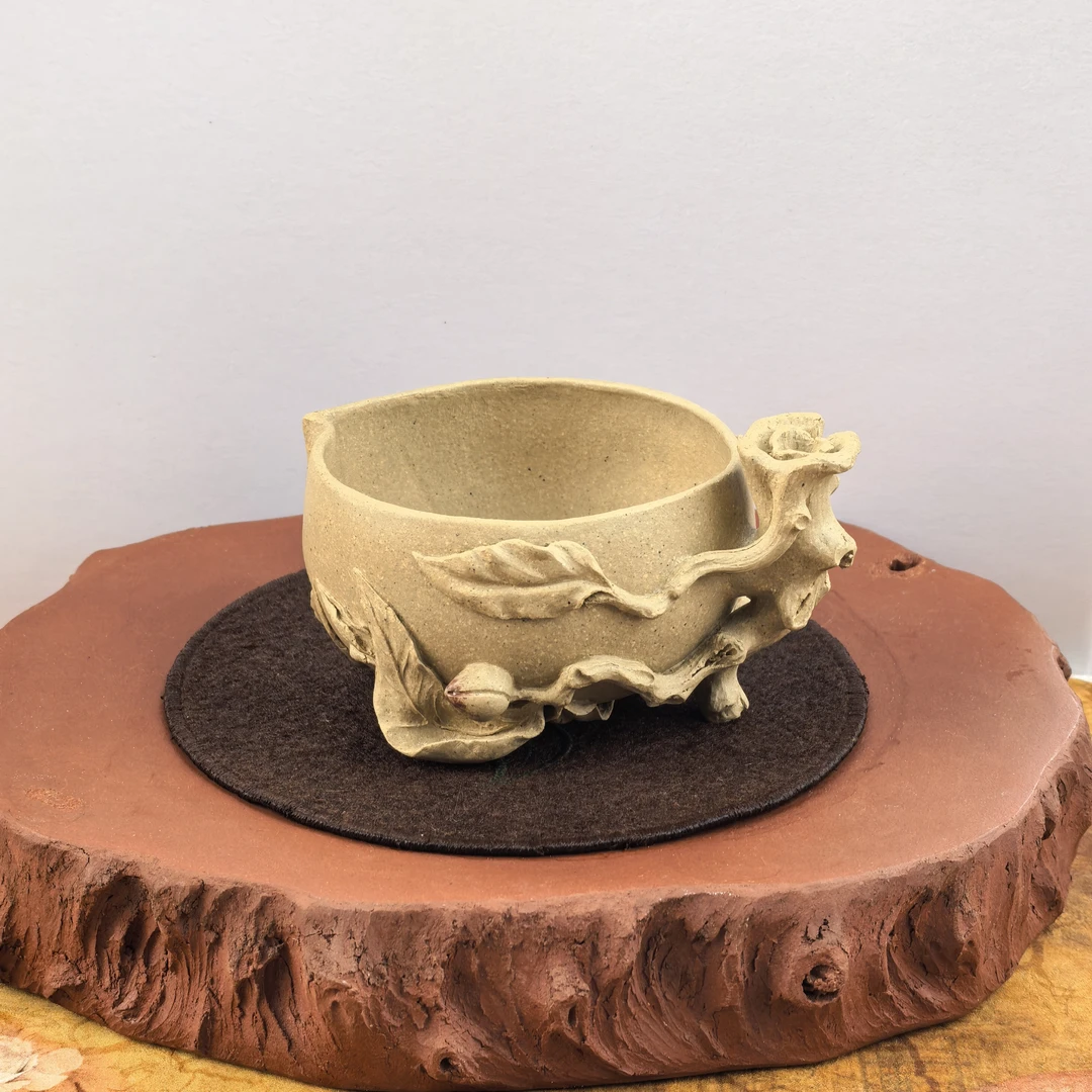 全手工圣思桃杯绿泥茶杯