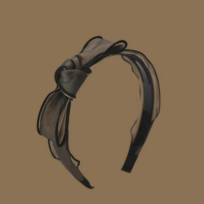 发箍2025年新款复古欧根纱蝴蝶结压发头箍带齿防滑2025洗脸发捆