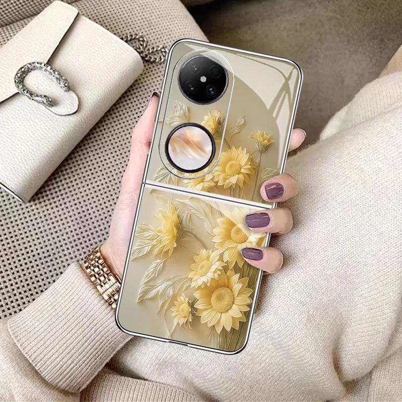 向日葵华为pocket2手机壳小折叠p50pocket宝盒女款pocket S软适用