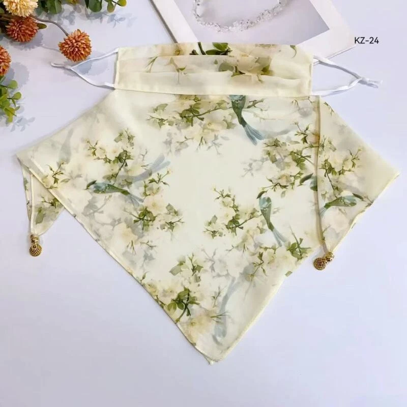 K112【春绿】面纱春夏时尚围巾气质百搭