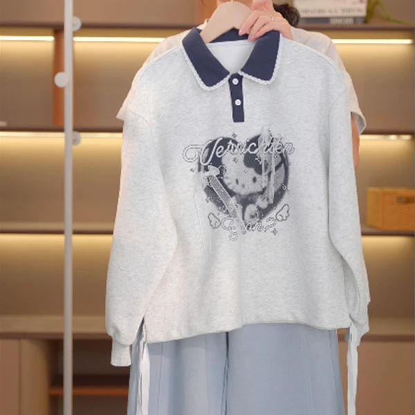 女童秋季长袖POLO衫卫衣套装中大童女孩春秋款长裤秋冬卫衣