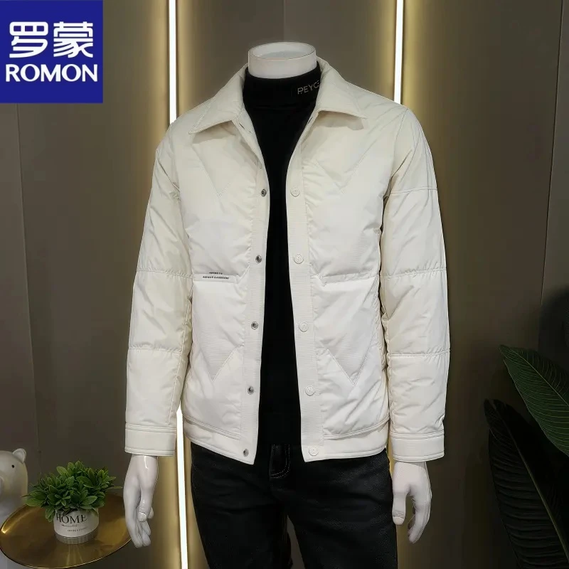 Romon/罗蒙轻薄羽绒服冬季新款韩版简约羽绒保暖夹克上衣外套男士