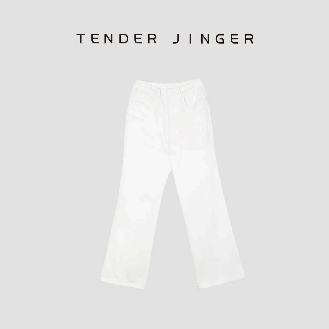 Tender Jinger【黑标】简约百搭休闲白色牛仔裤T52SAI80256