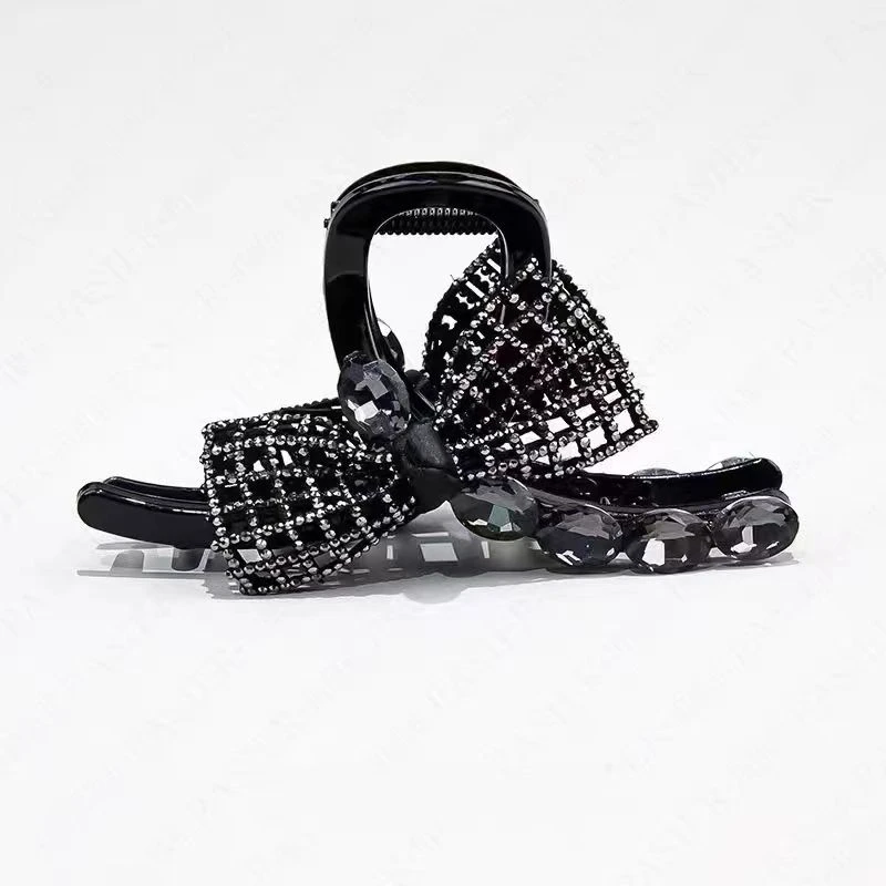 【闪耀之星】满钻蝴蝶结发夹女后脑勺2024新款抓夹大号鲨鱼夹子女