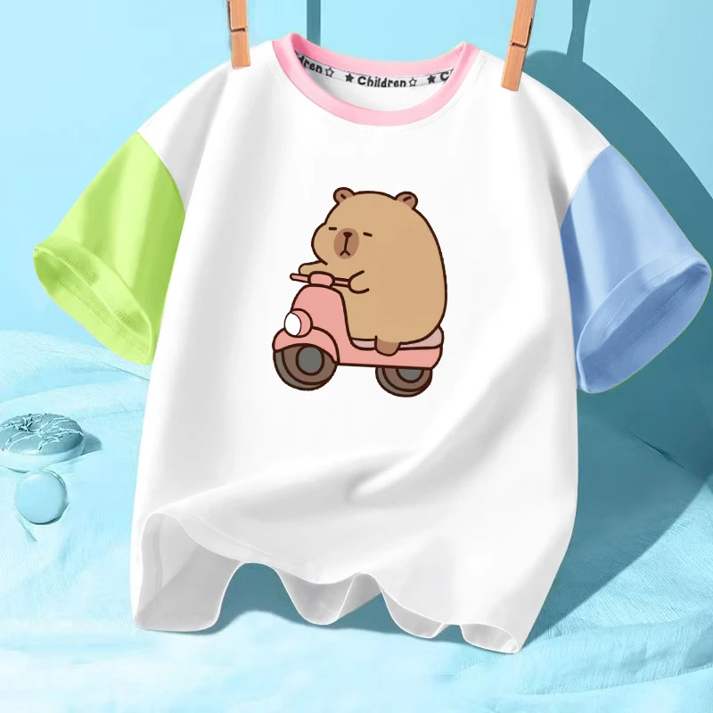 夏季儿童纯棉短袖t恤儿童卡通百搭夏印花圆领夏季女童男童全棉t恤