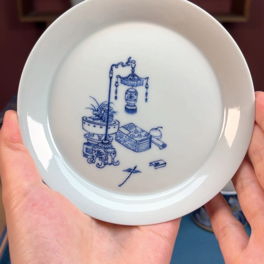 青花清供图小壶承