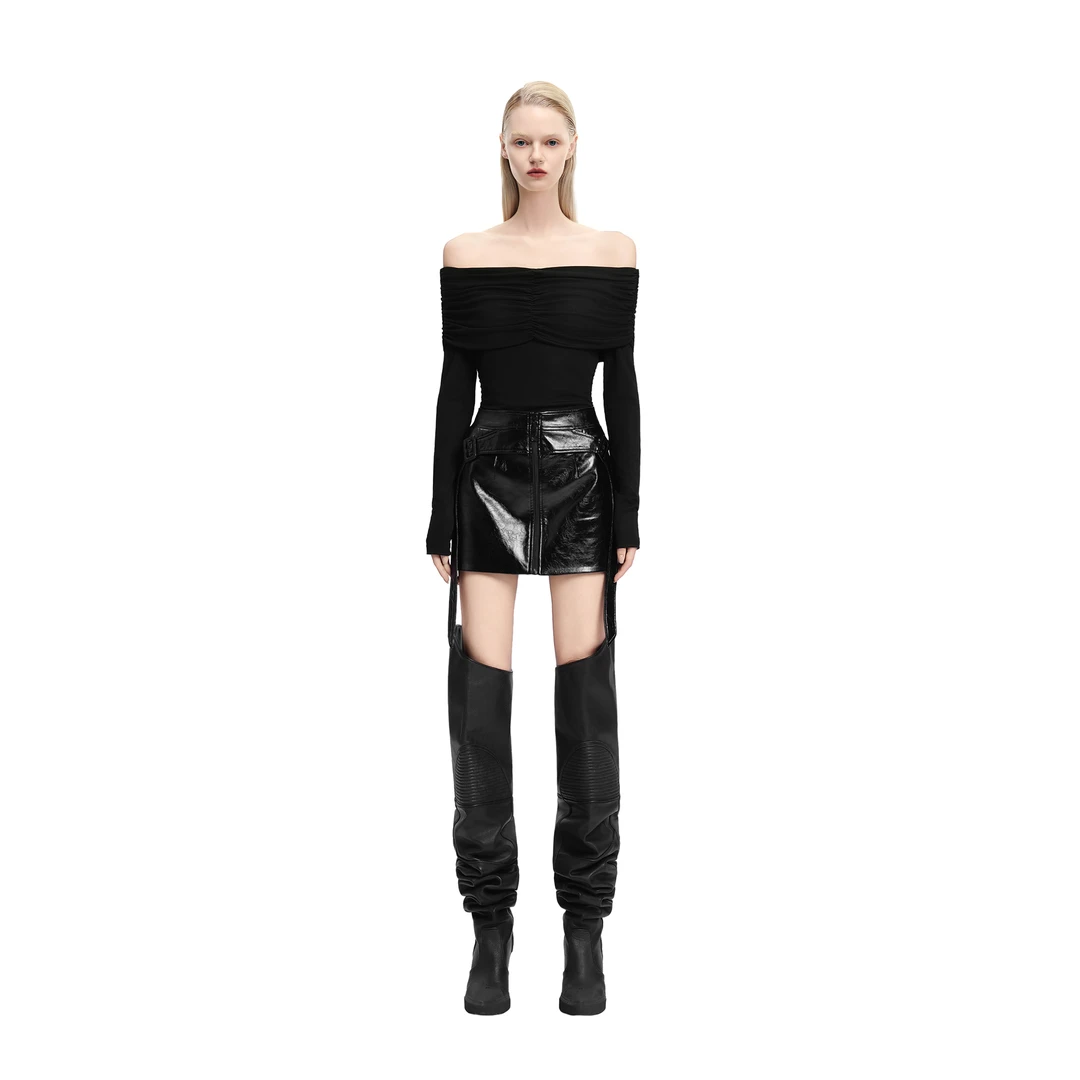 KUNSWEAR/琨丝薇尔26SP 设计感皮带拼接拉链半身裙短裙 842008040