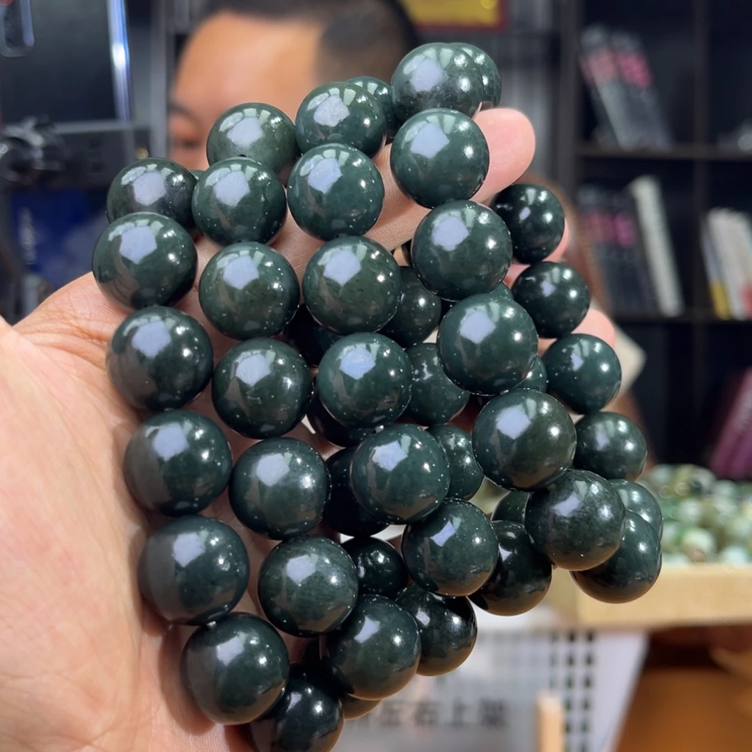 手串未镶嵌和田玉纯天然新疆后八矿沙枣青16多样性发其一