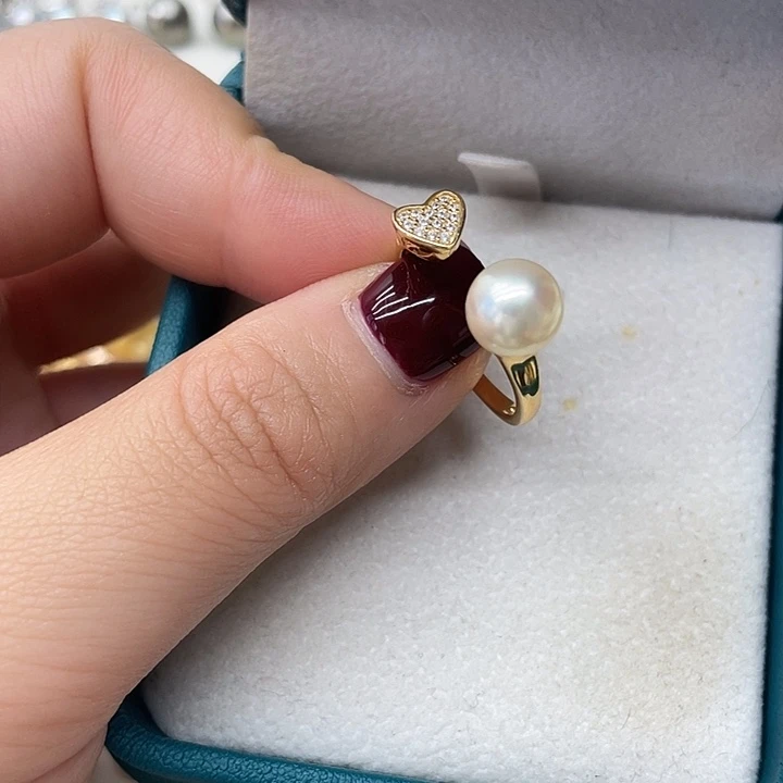 海水珍珠戒指银S925镶嵌