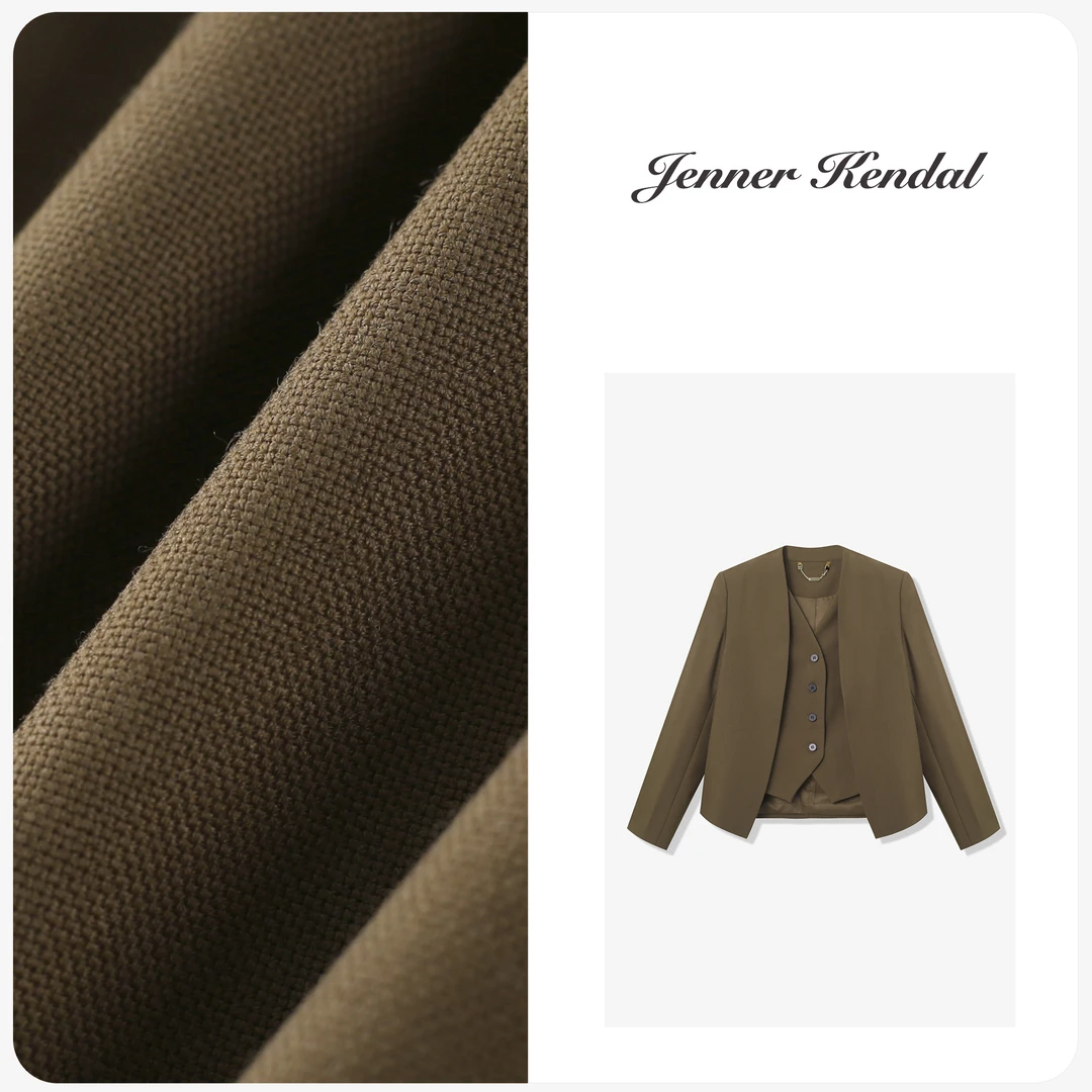 长袖短款气质显瘦设计感假两件外套3590-8811【如如专属】