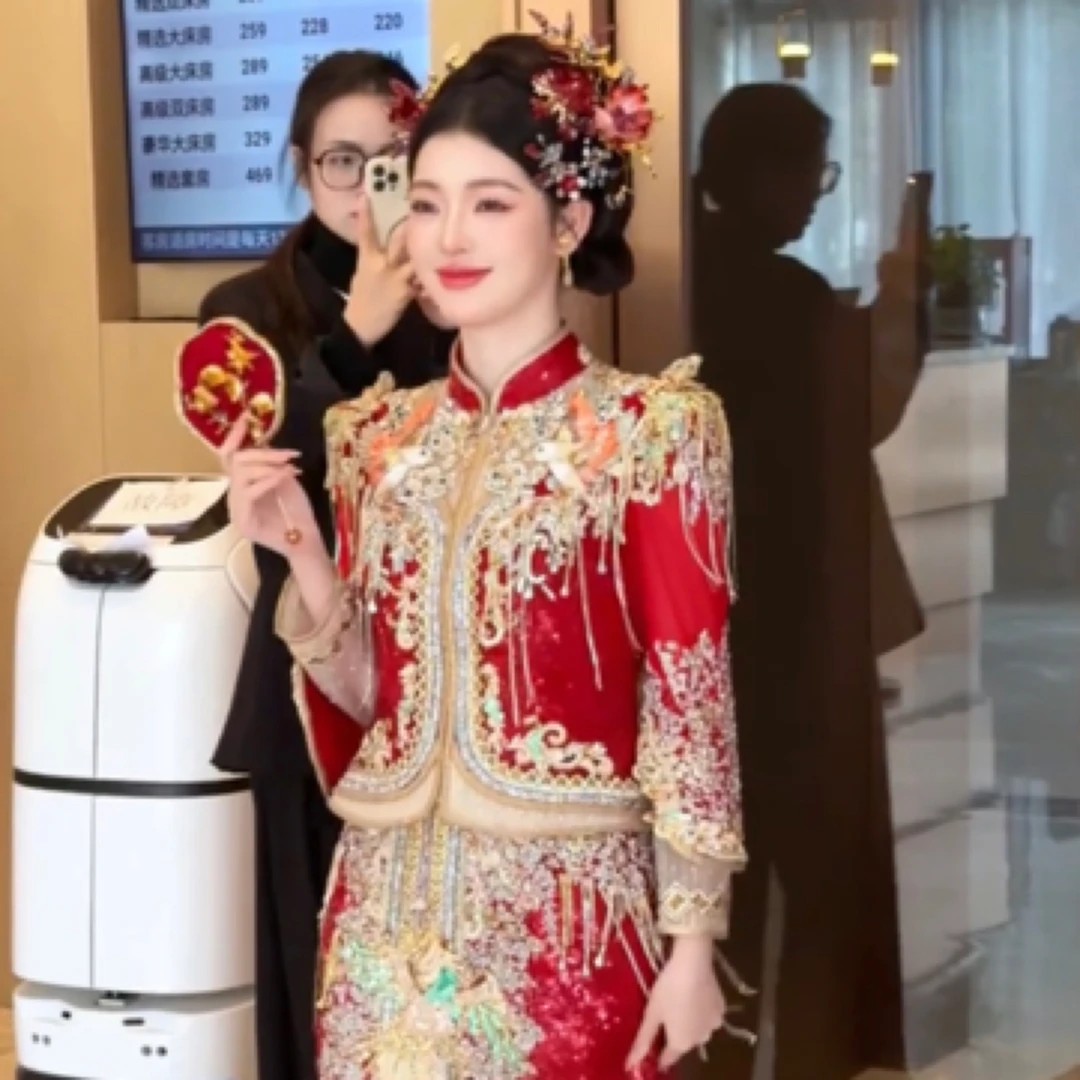 合金仿水晶婚庆饰品 12222新款撞色中式国风红色