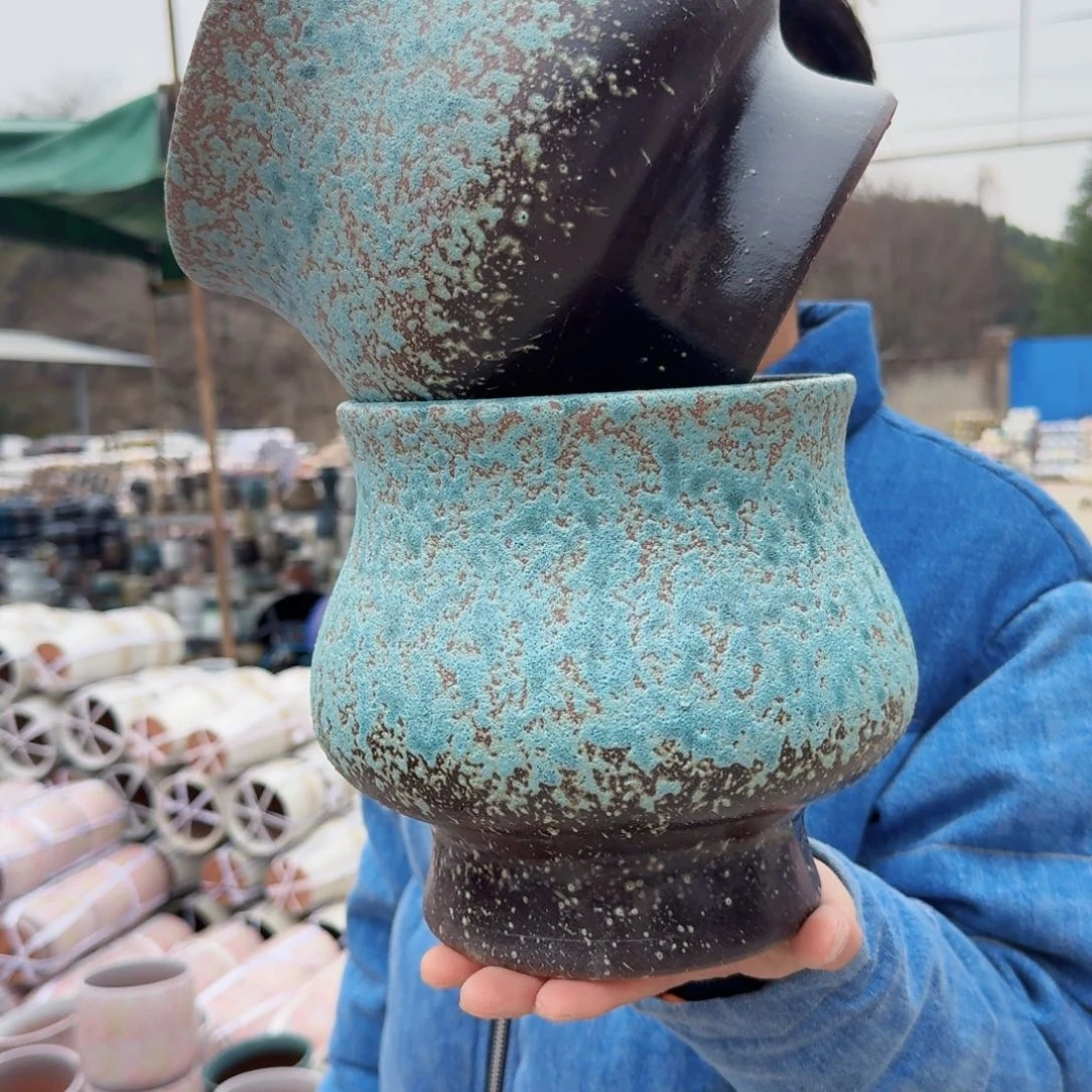 紫砂摆件口18高19（两个胖精灵第二代牛油果