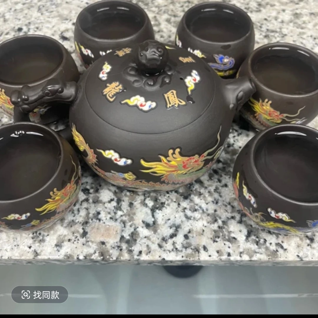 500毫升大西施一壶六龙蛋杯变色凤鸣套装茶具