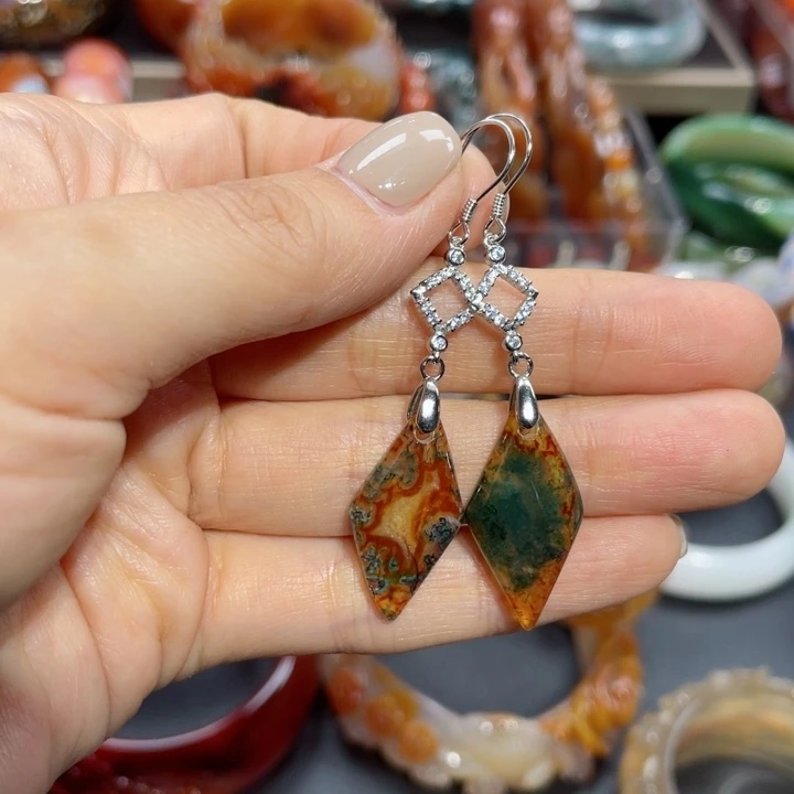 【闪购商品】未镶嵌耳环玛瑙/玉髓