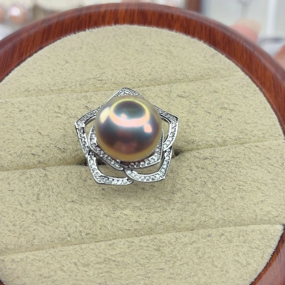 淡水珍珠戒指银S925镶嵌
