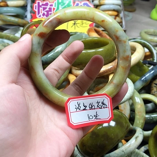 未镶嵌蛇纹石玉手镯淡***香