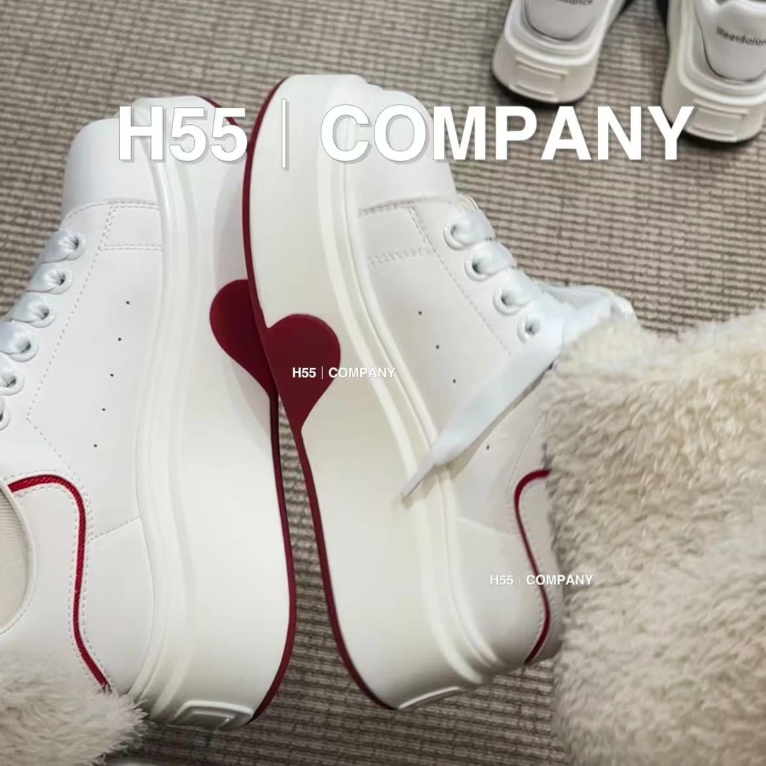 （单里）人手一双新年昆｜羊皮内垫组合爱心大白鞋（5cm）19-2210【S】