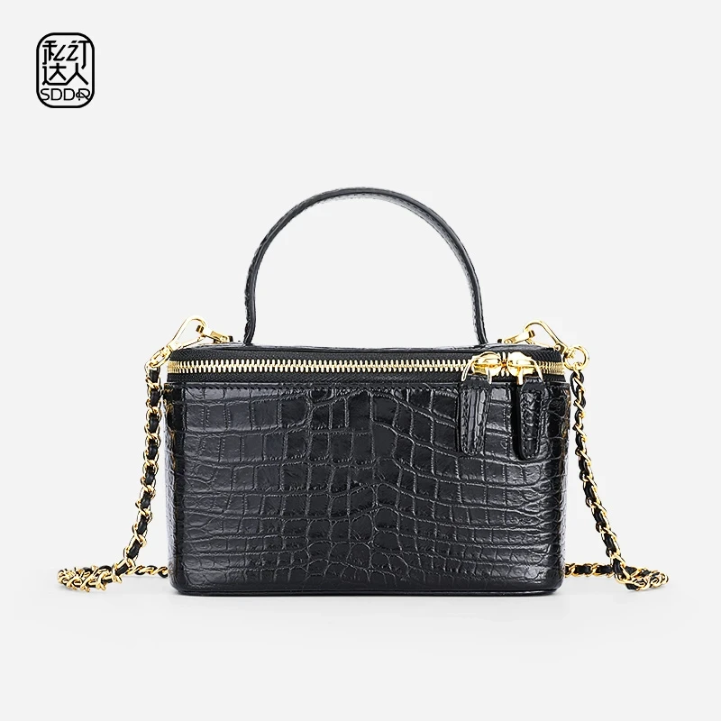 私订达人鳄鱼世家轻奢时尚女包 百搭气质盒子包 小众鳄鱼皮女包