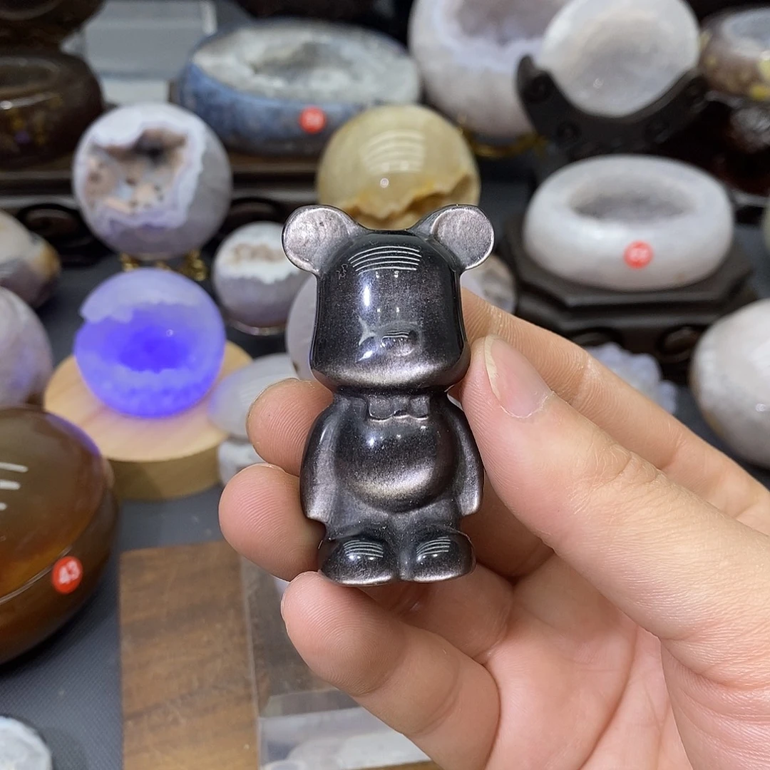 紫晶摆件未镶嵌暴力熊
