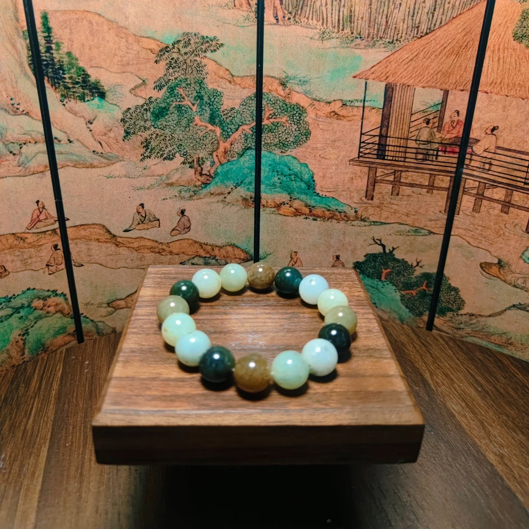 Z和田玉多宝圆珠手串（卡12）1404