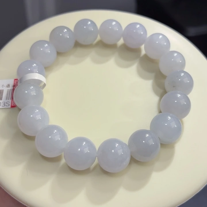 翡翠未镶嵌手链冰胶浅紫卡12