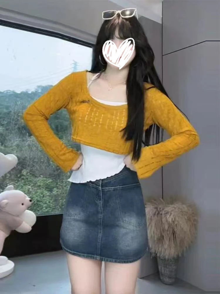 大码纯欲风辣妹百搭吊带背心女春夏胖mm韩系防晒罩衫显瘦减龄套装
