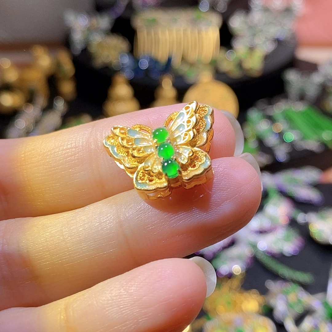 银S925镶嵌挂件翡翠