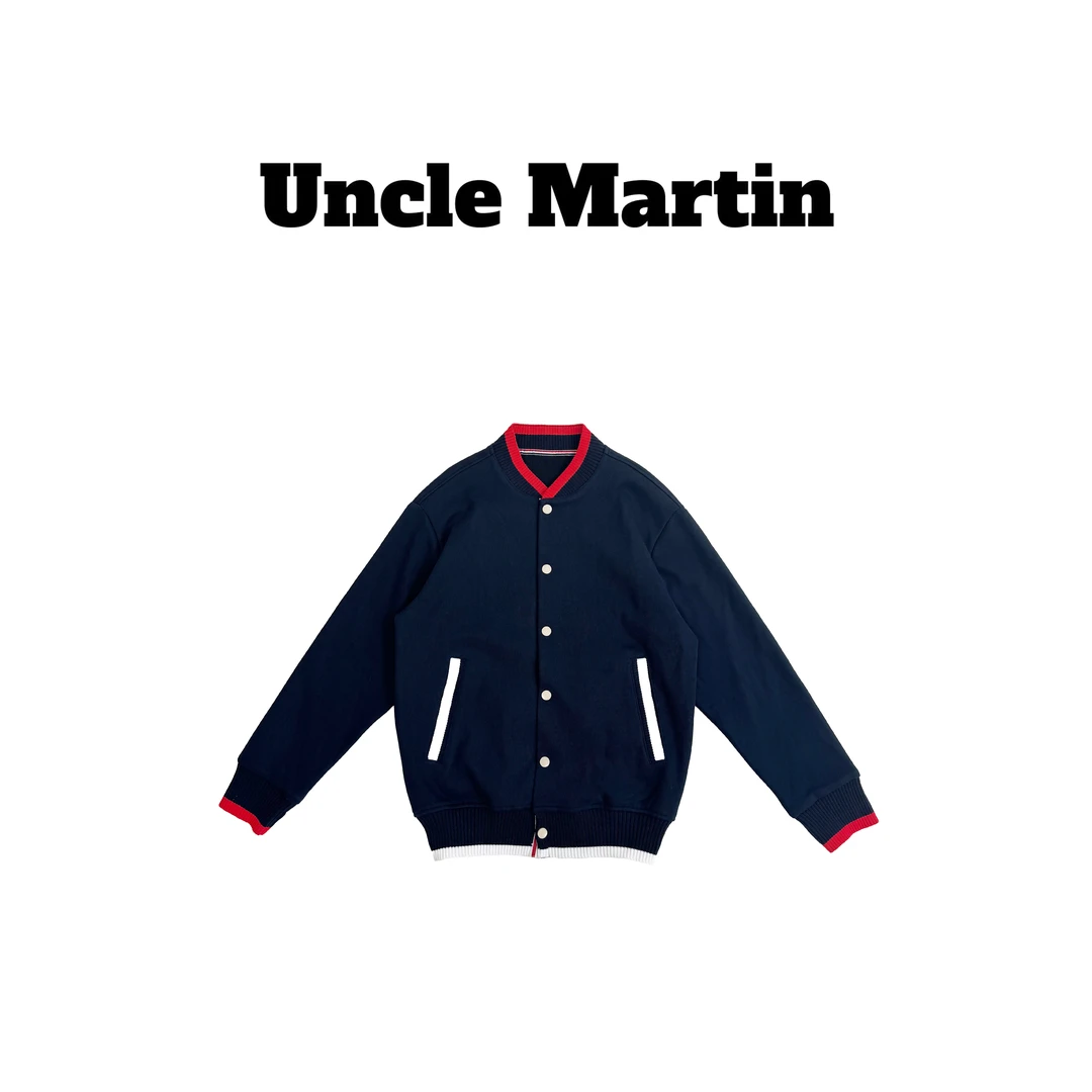 马丁叔叔 新款上新法国螺纹重磅棒球服外套 678