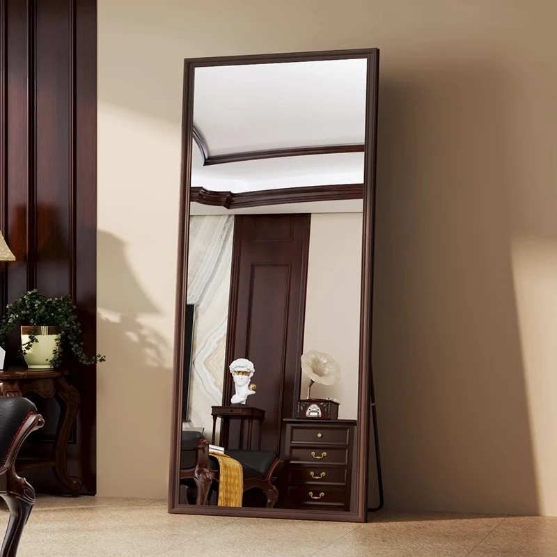 北欧穿衣镜子壁挂式家用复古全身镜服装店专用落地大试衣镜子高清