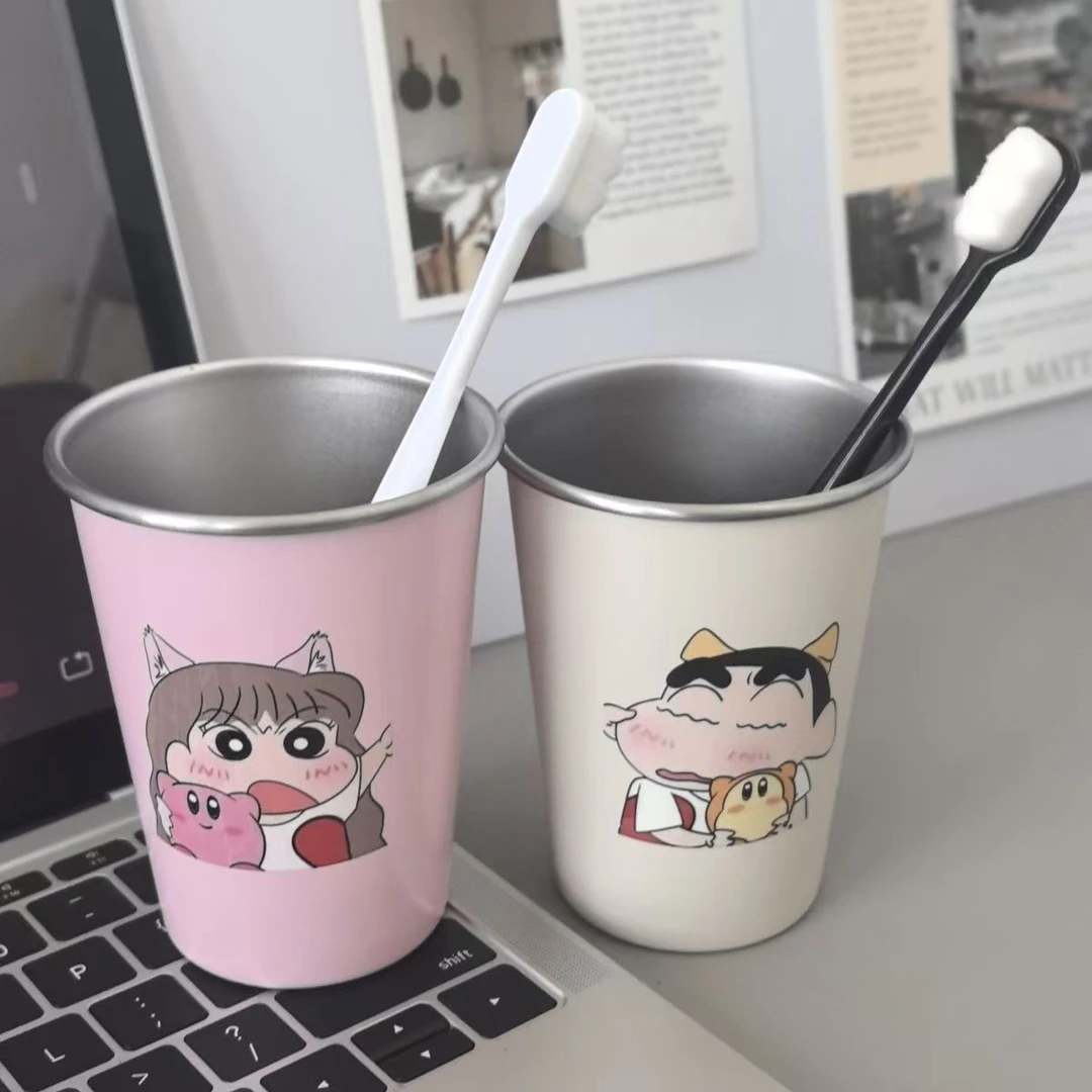 可爱小新妮妮漱口杯304不锈钢加厚防摔学生宿舍儿童洗漱杯漱口杯