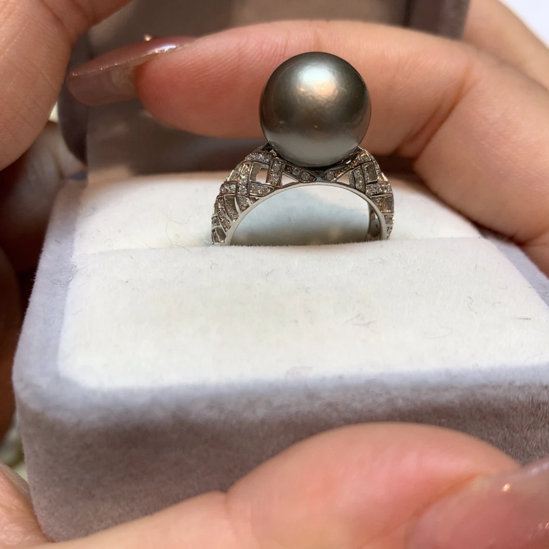 海水珍珠戒指银S925镶嵌
