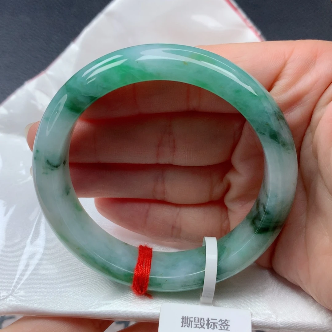 翡翠手镯未镶嵌53-54飘花