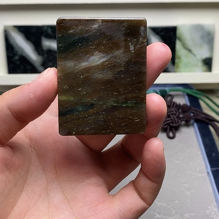 独山玉未镶嵌无事牌