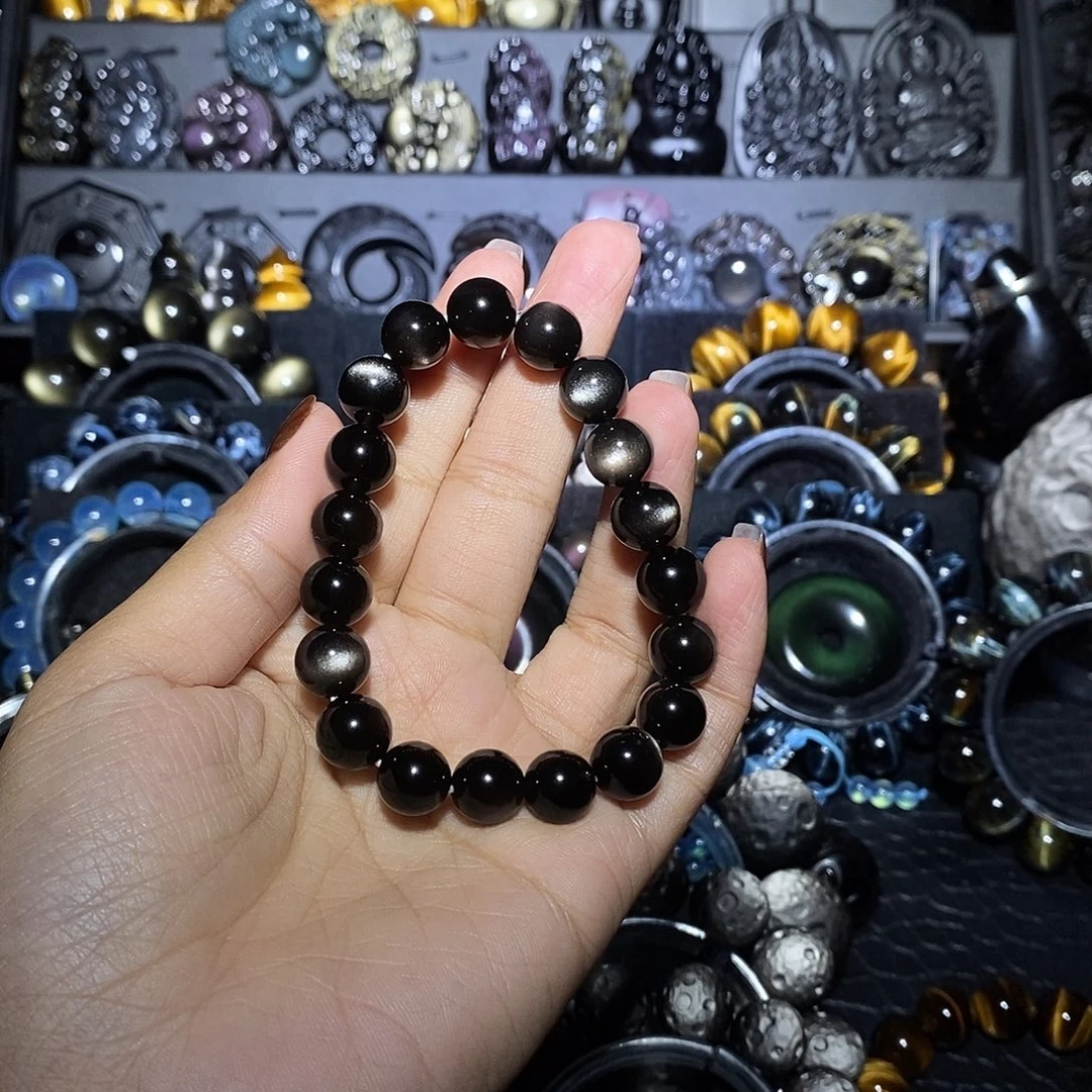 永***垚黑曜岩未镶嵌手链