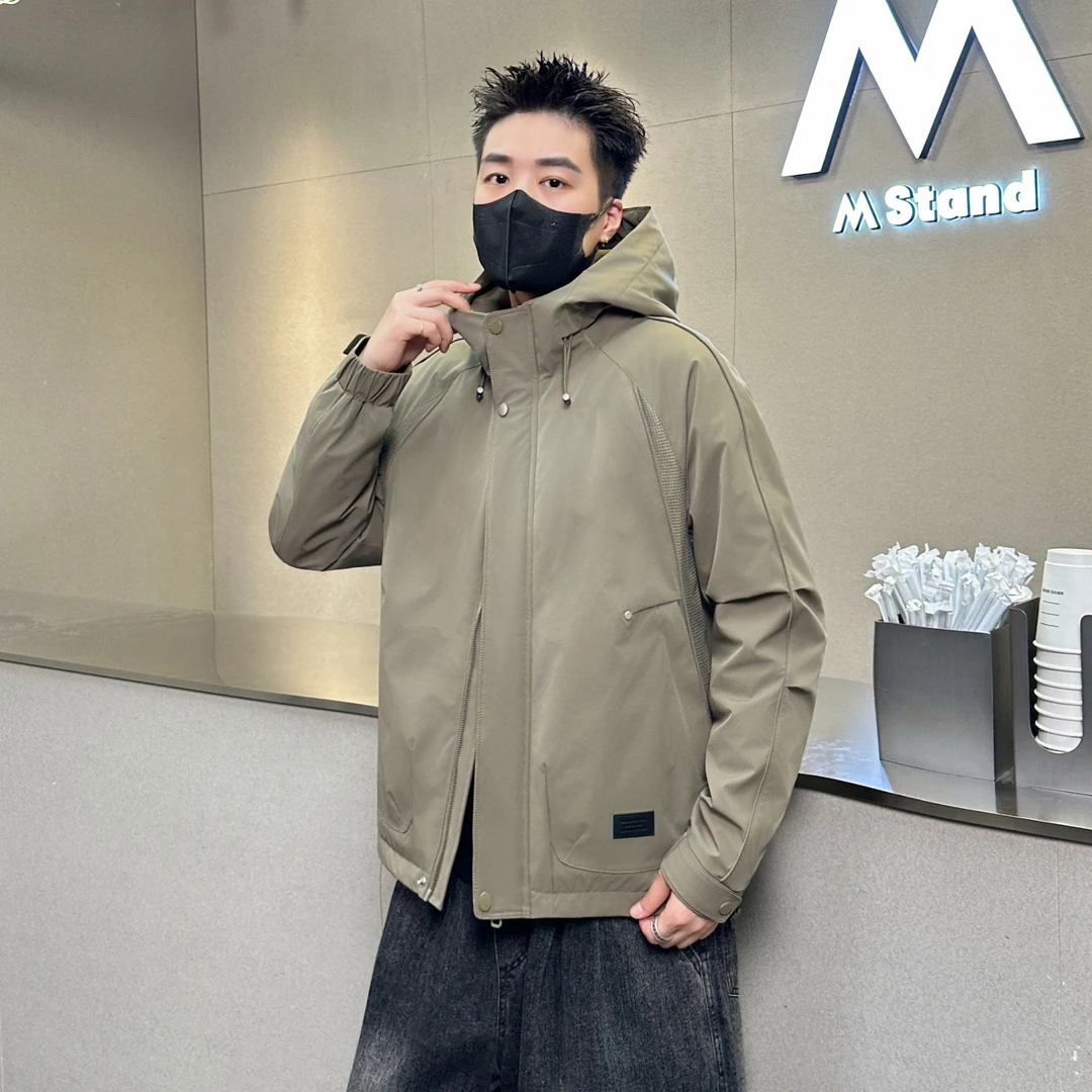 【加厚加棉】冲锋衣秋季新款连帽男潮牌休闲男士外套秋冬款夹克
