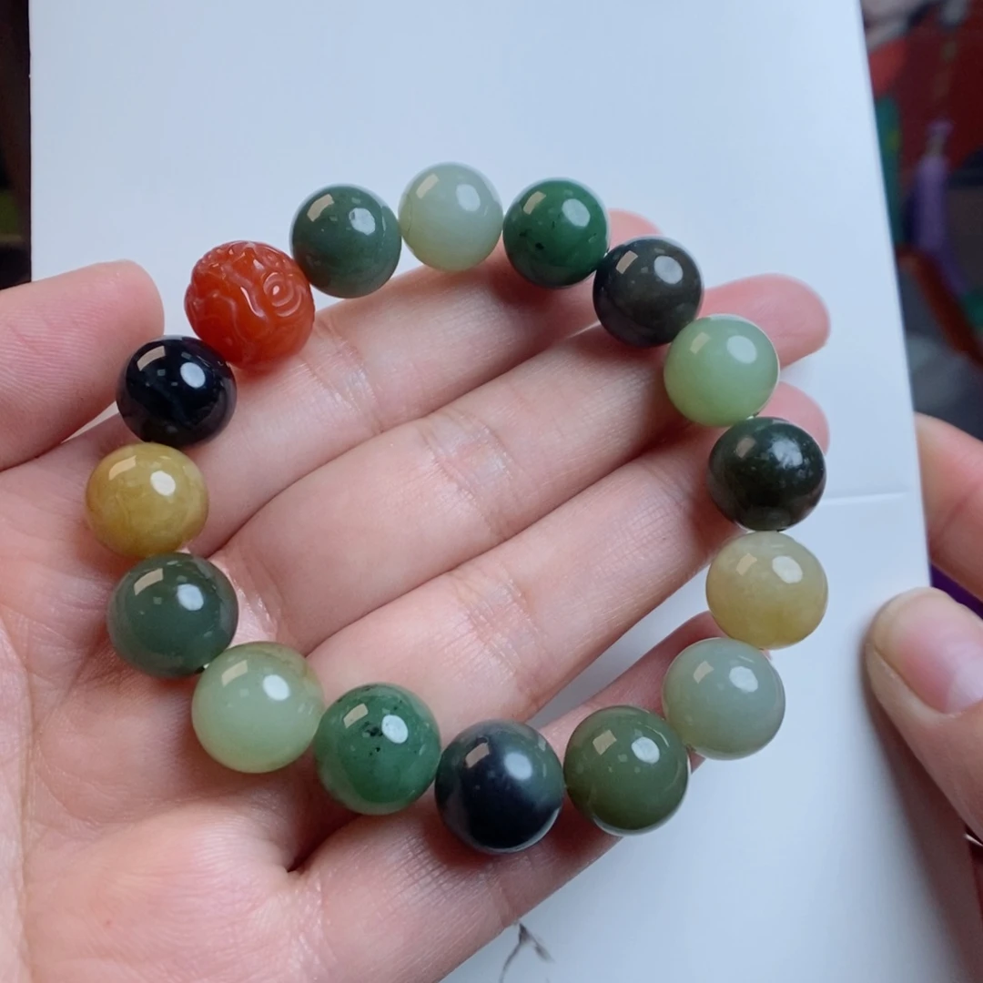 和田玉手链未镶嵌吉祥款