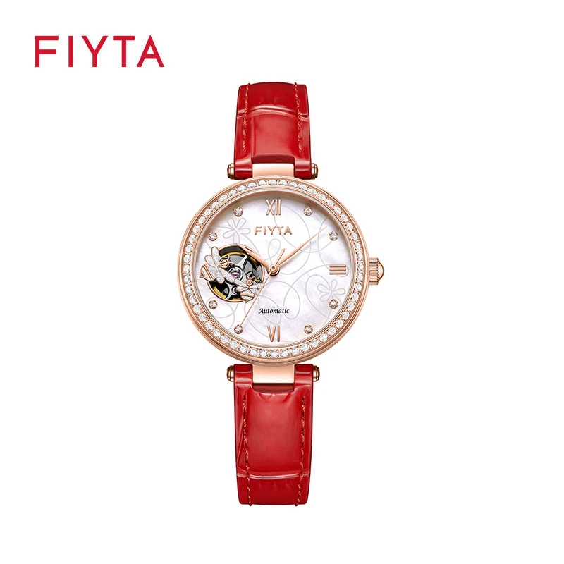 飞亚达倾城系列镂空机械时尚皮带款女士手表