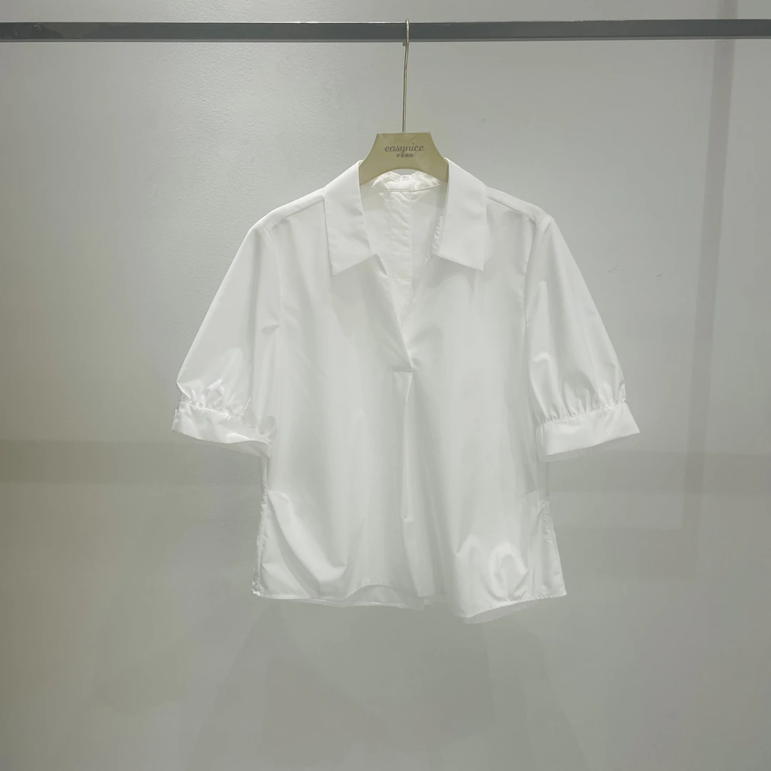 【麦丝】休闲百搭宽松显瘦V领气质女士衬衫 OSY-91679