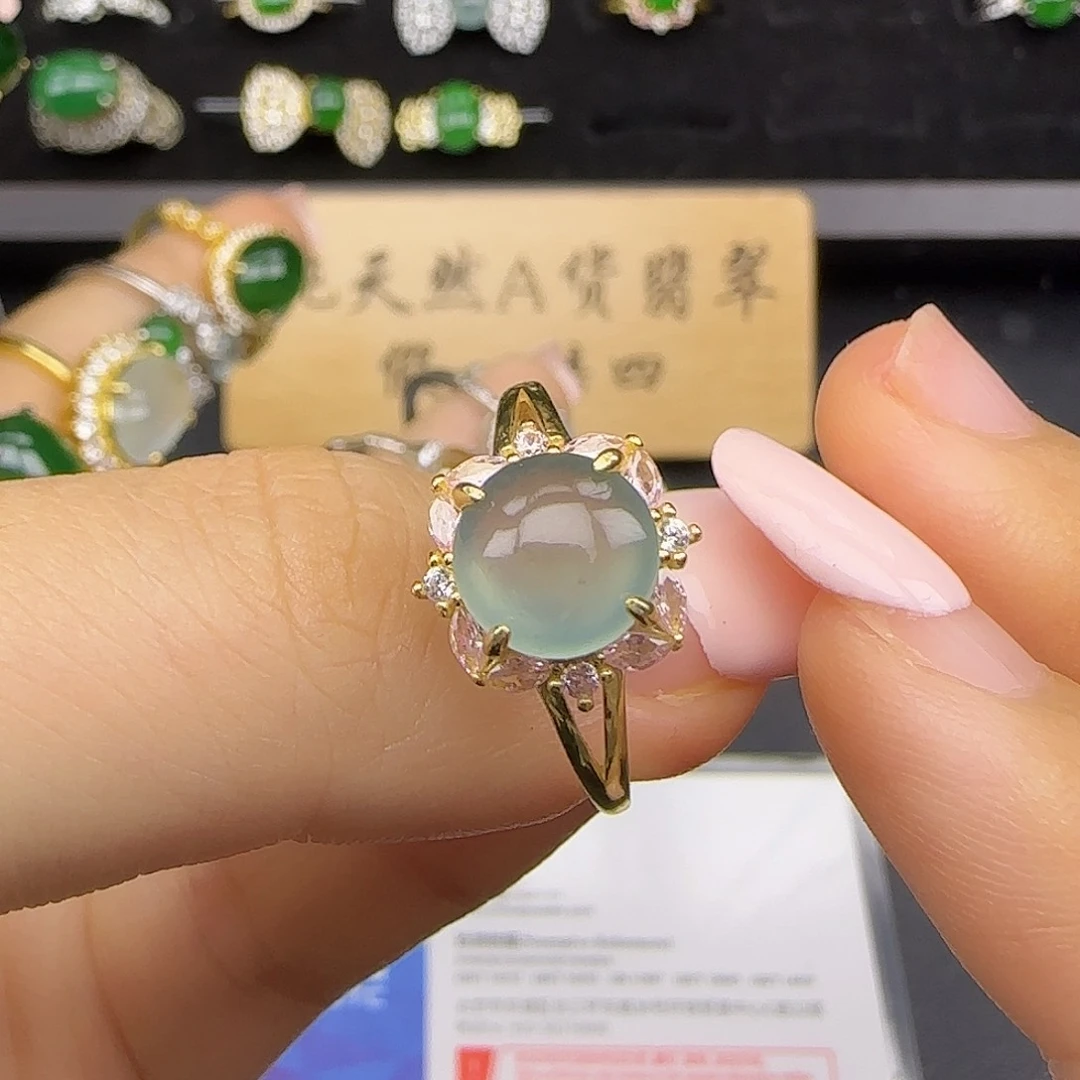 银S925镶嵌戒指翡翠
