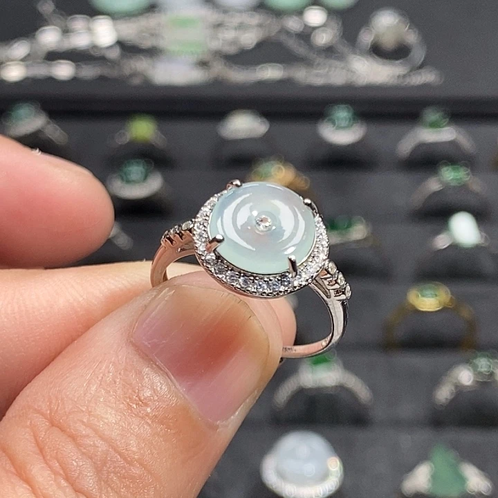 翡翠银S925镶嵌戒指