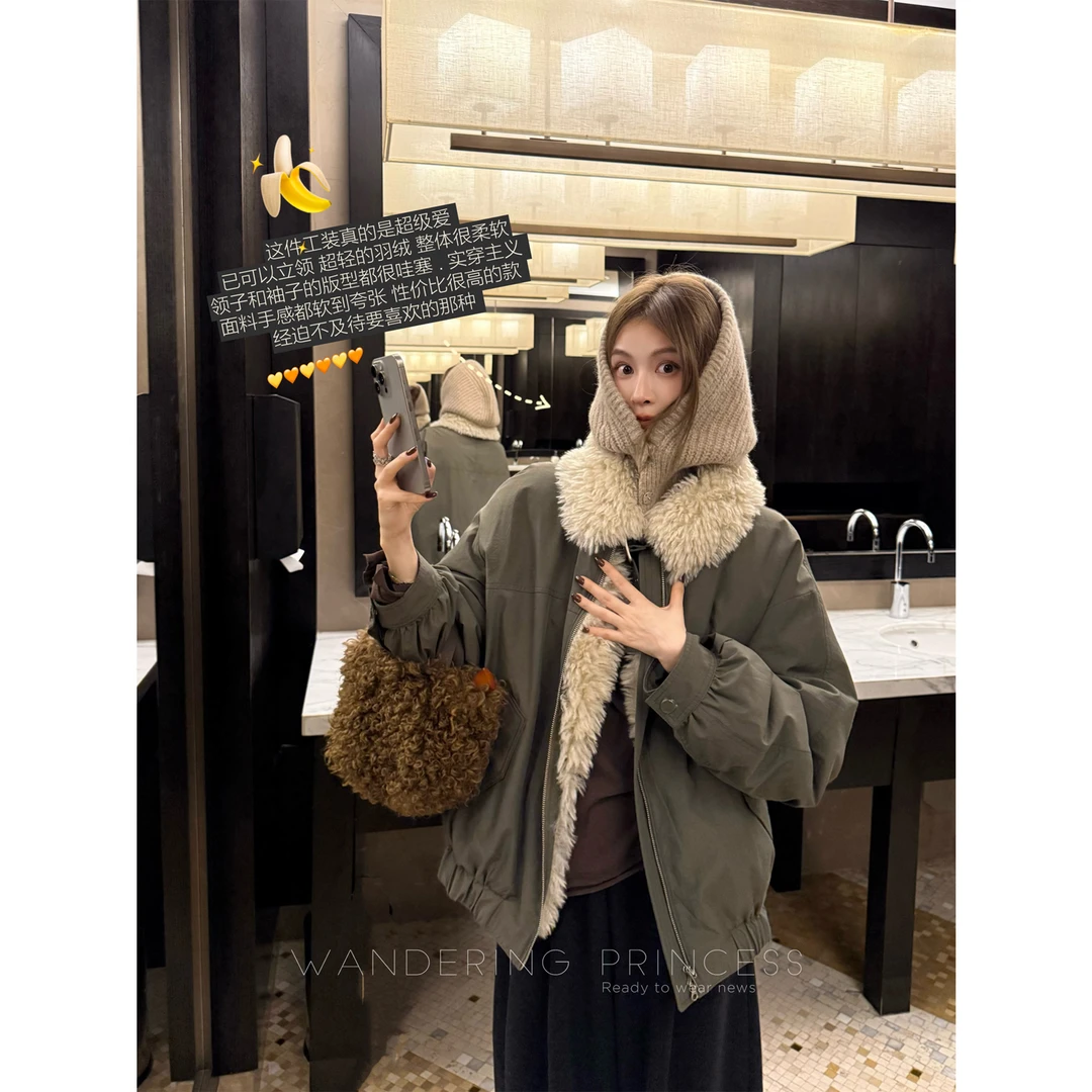 钱美西9/27新品 棉感防风蓄温保暖 重磅工装羽绒派克服