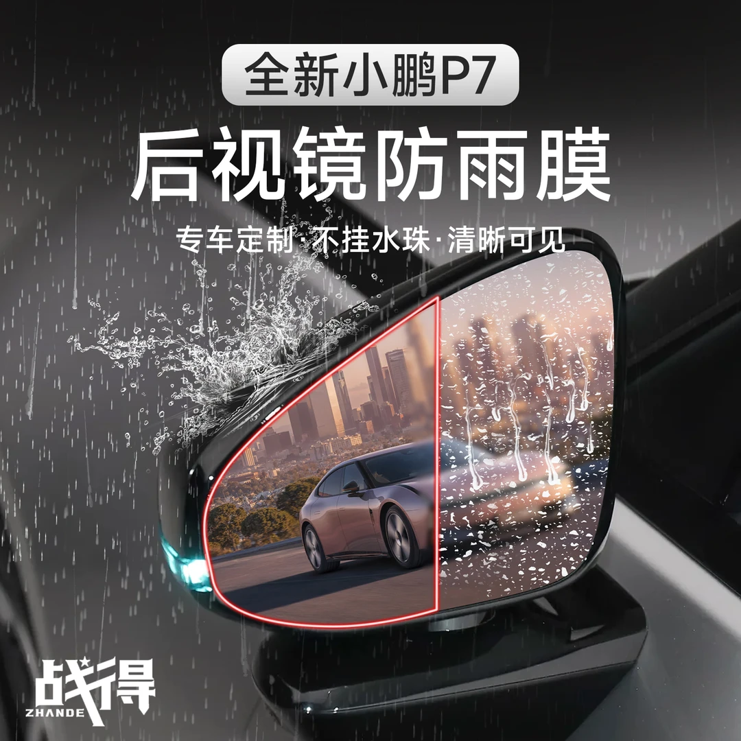 适用于25款全新小鹏P7后视镜防雨膜倒车镜高清防雨雾透明保护贴